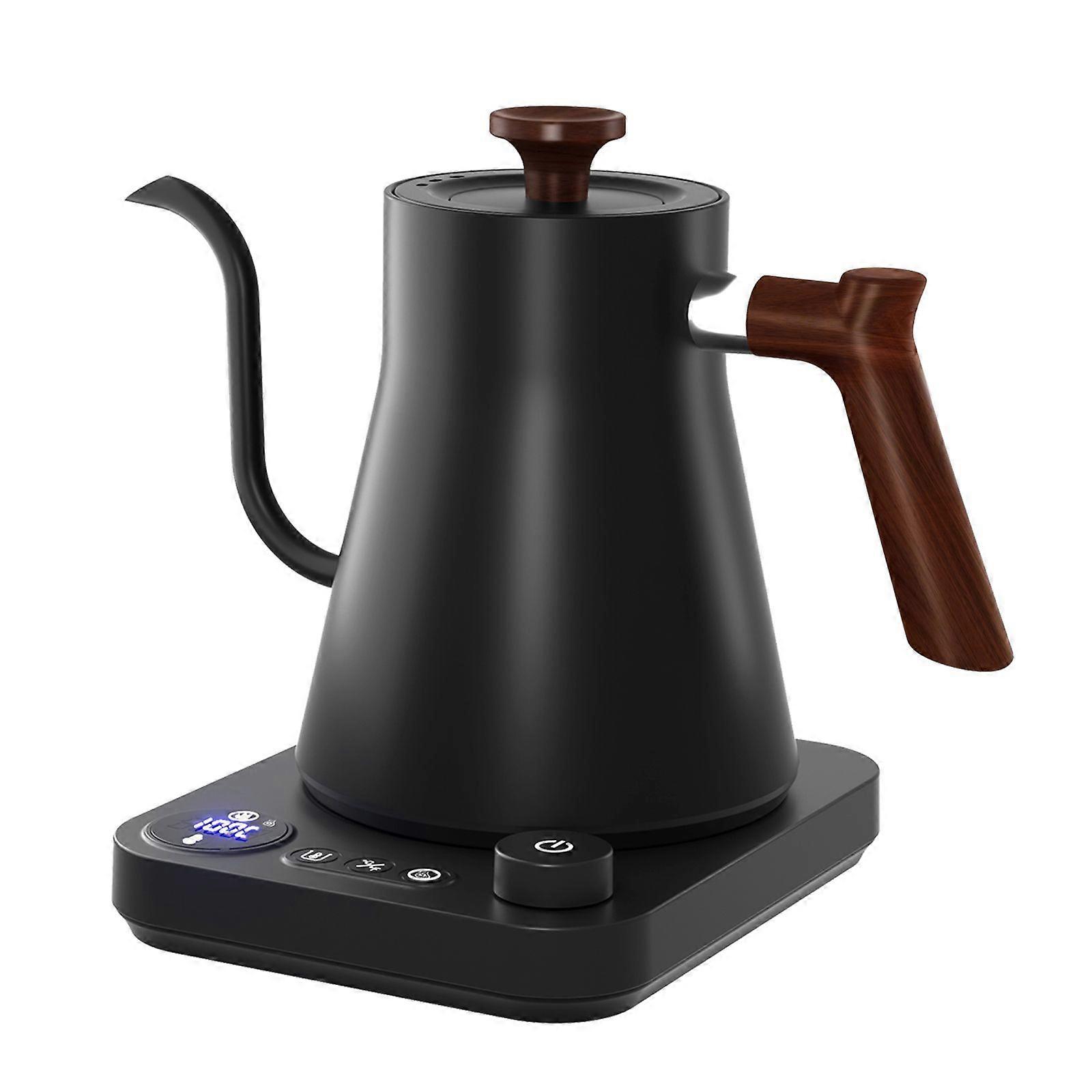 Electric Gooseneck Kettle 1200W Powerful and Fast Water Boiler Stainless Steel Inner NTC Temperature Control LCD Display Auto Shut Off 0.9L Pour Over