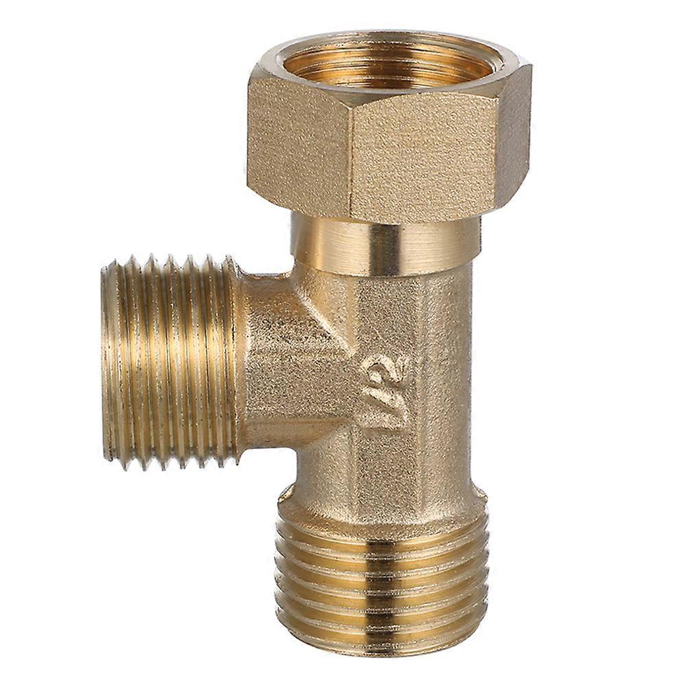 Brass Tee Connector for Water Pipe with 4Pcs 90 Degree Leak-Proof Fitting