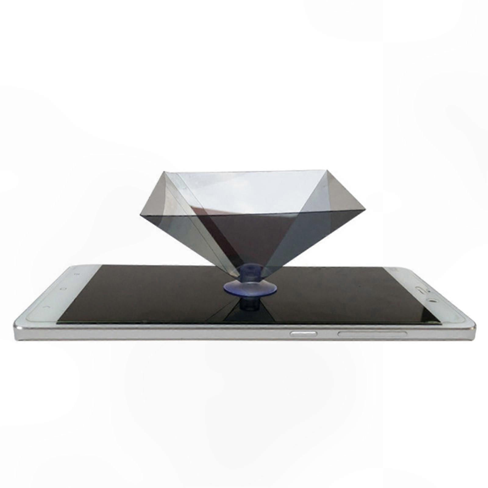 Universal Mini Projector with 3D Holographic Display, Durable and Portable Design, Pyramid Projection Support for Versatile Use