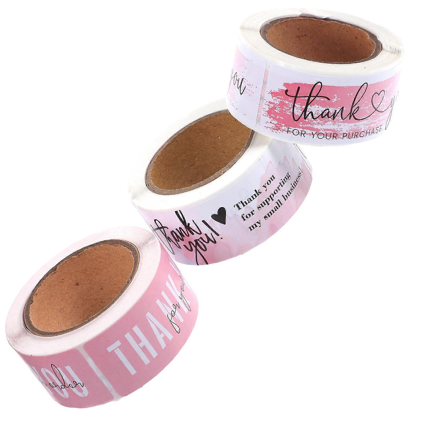 Thank You Sticker Roll Household Gift Label Stickers for Decor 12 Rolls