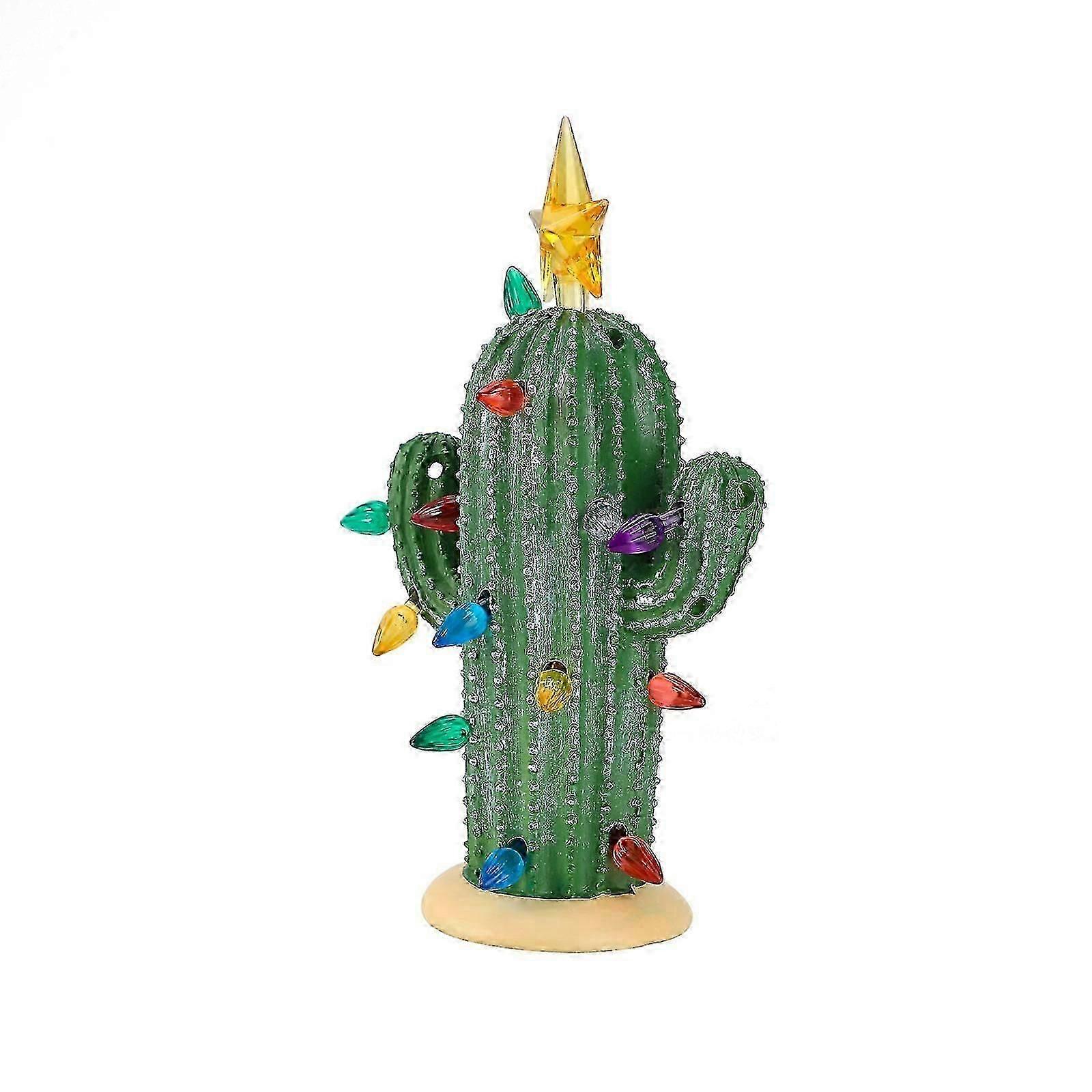 Cactus Christmas Tree, Creative Resin Christmas Cactus with Lights