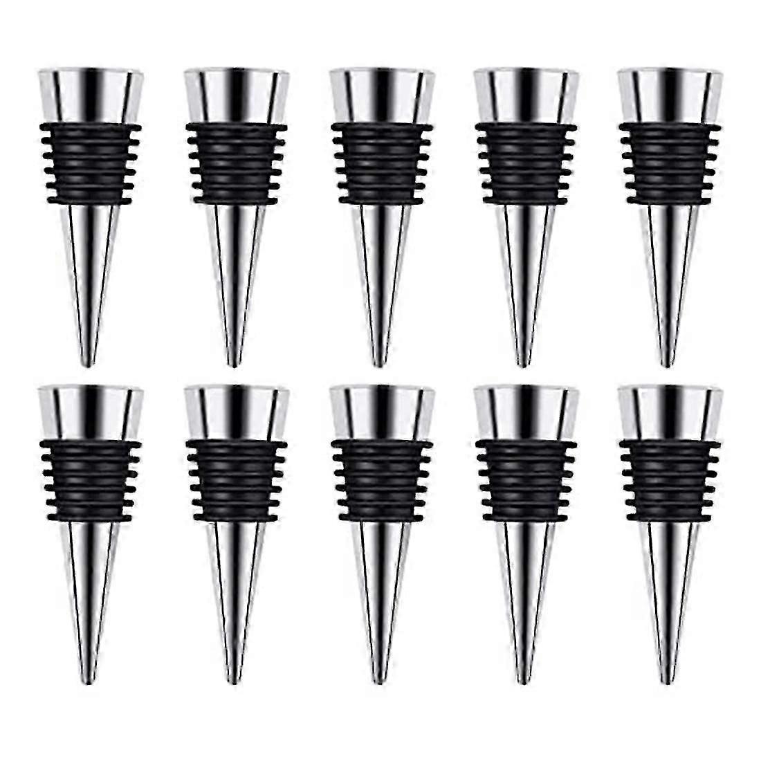 Wine Stopper,10pcs Reusable Bottle Stoppers With Leak Proof Airtight,diy Wine Cork For Bar,holiday Happy H