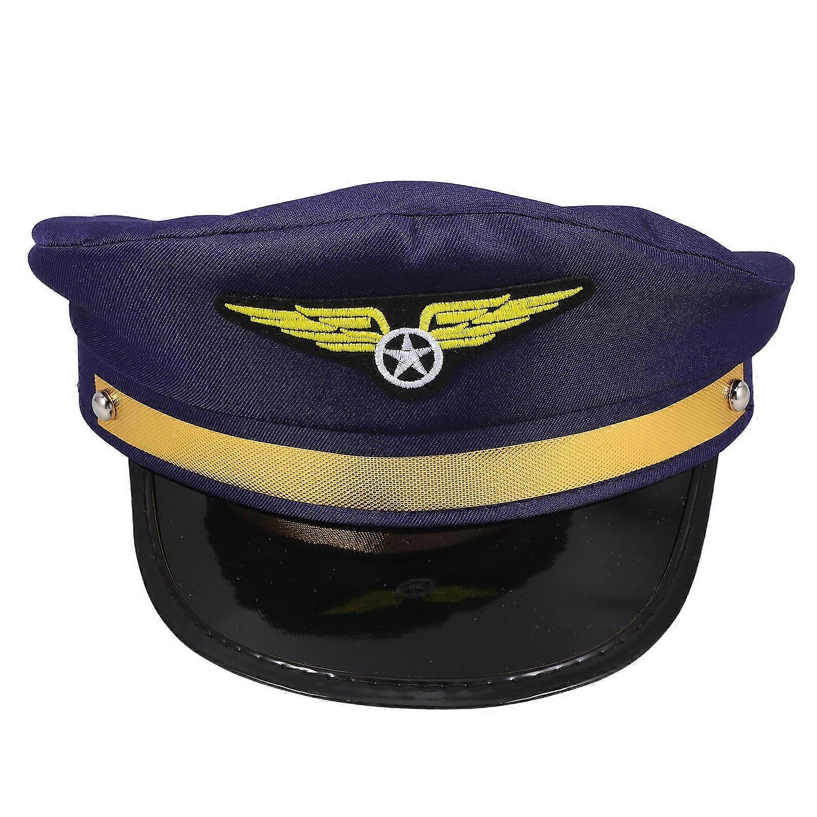 Versatile Airline Pilot Cap For Themed Parties Sleek Design Easy Styling 1Set