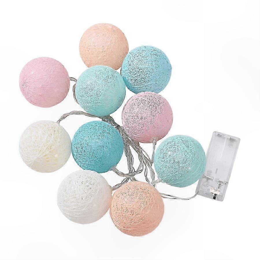 Remote-Controlled LED Fairy Lights, Cotton Ball String Lights for Christmas Decor