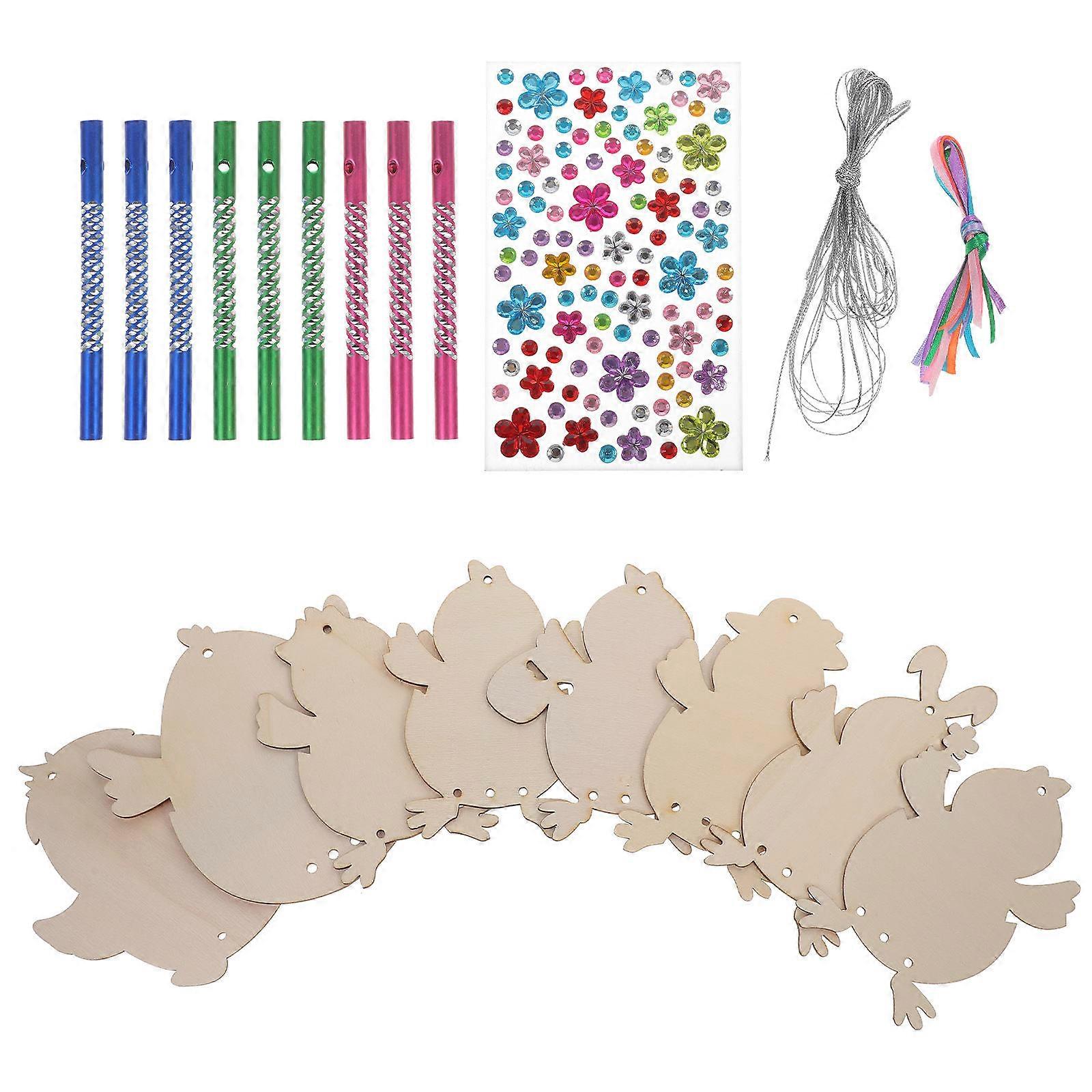 DIY Wind Chime Kit Wooden Easter Style for Hanging 2Sets DIY Craft Material