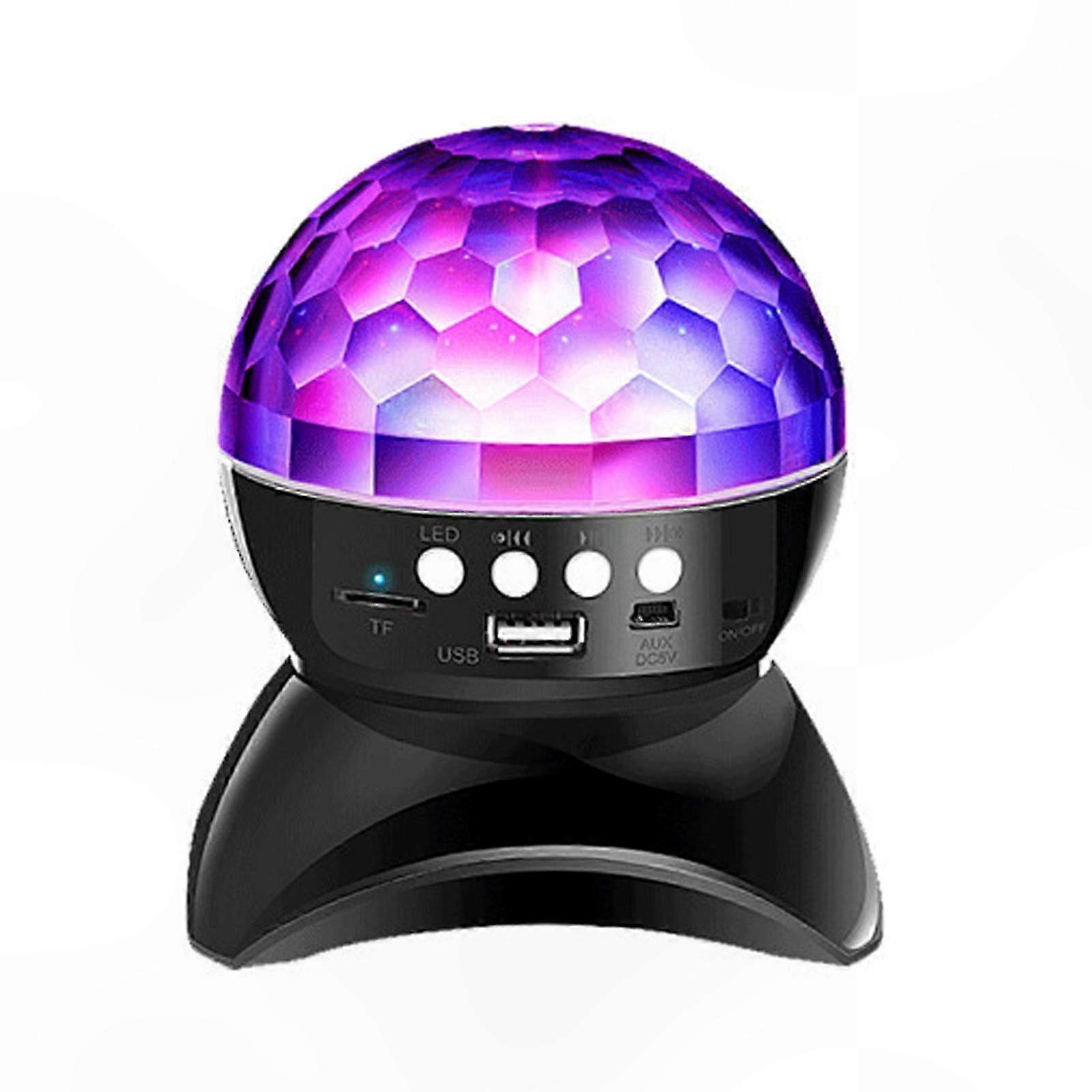 Rotating LED Party Speaker with Bluetooth, 360-Degree Spin, ABS Material, 3W o, 100Hz-20kHz Frequency, Night Light Feature, Creative Gift Idea