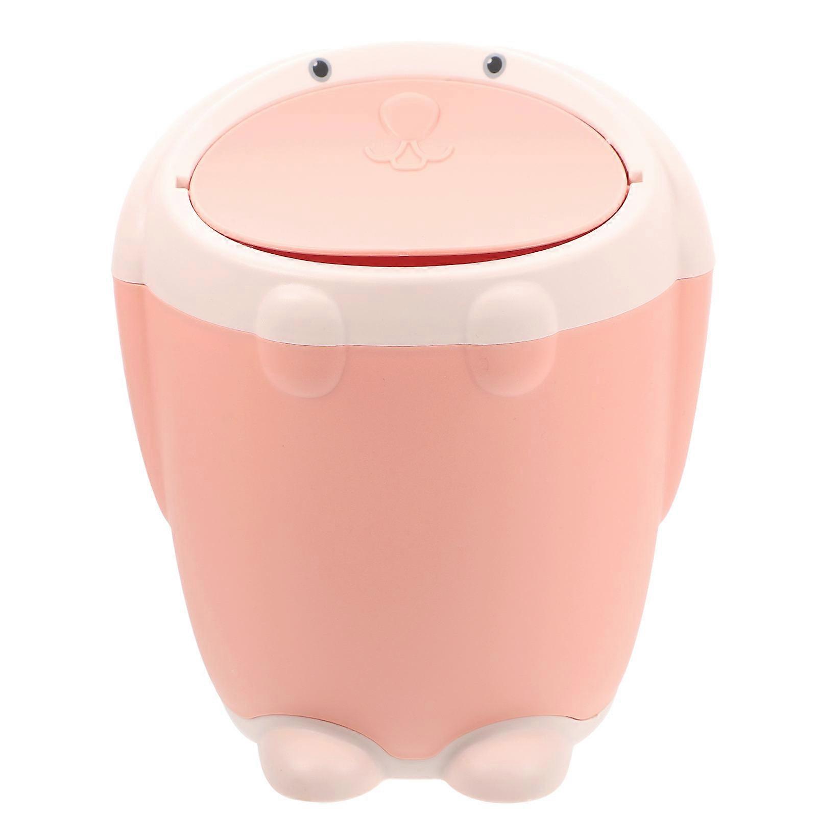 Countertop Trash Can Small Garbage Can with Lid for Storage 2Pcs Pink