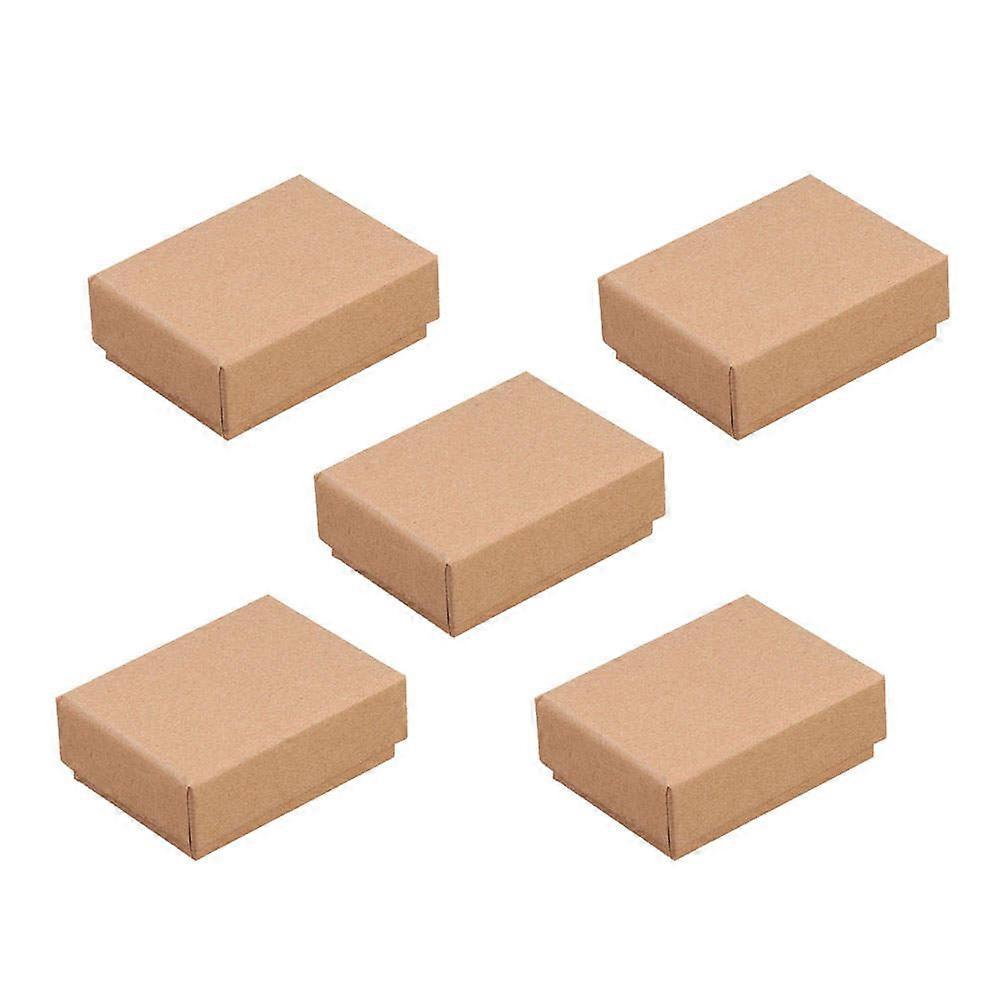 Gift Packing Boxes Kraft Paper for Earrings Storage with Sponge 5Pcs