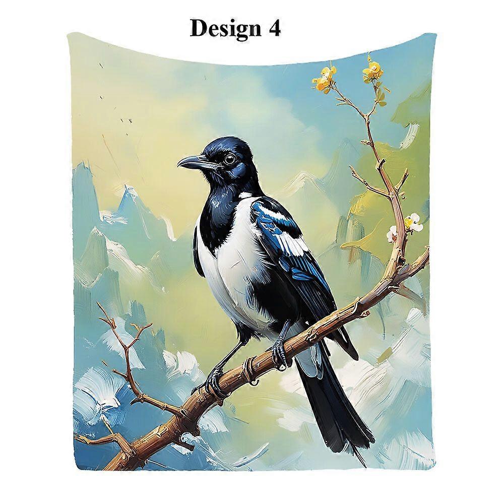 Elegantní Straka Pták Květina Pohodlný Přehoz na pohovku Přehoz Deka Dovolená Dárek k narozeninám DH 245