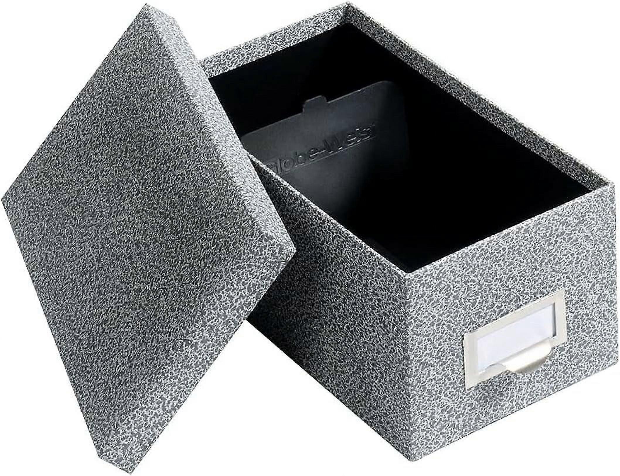 2pcs Fiberboard Index Card Storage Box, 4 x 6 Inches, Black Agate (94 BLA)