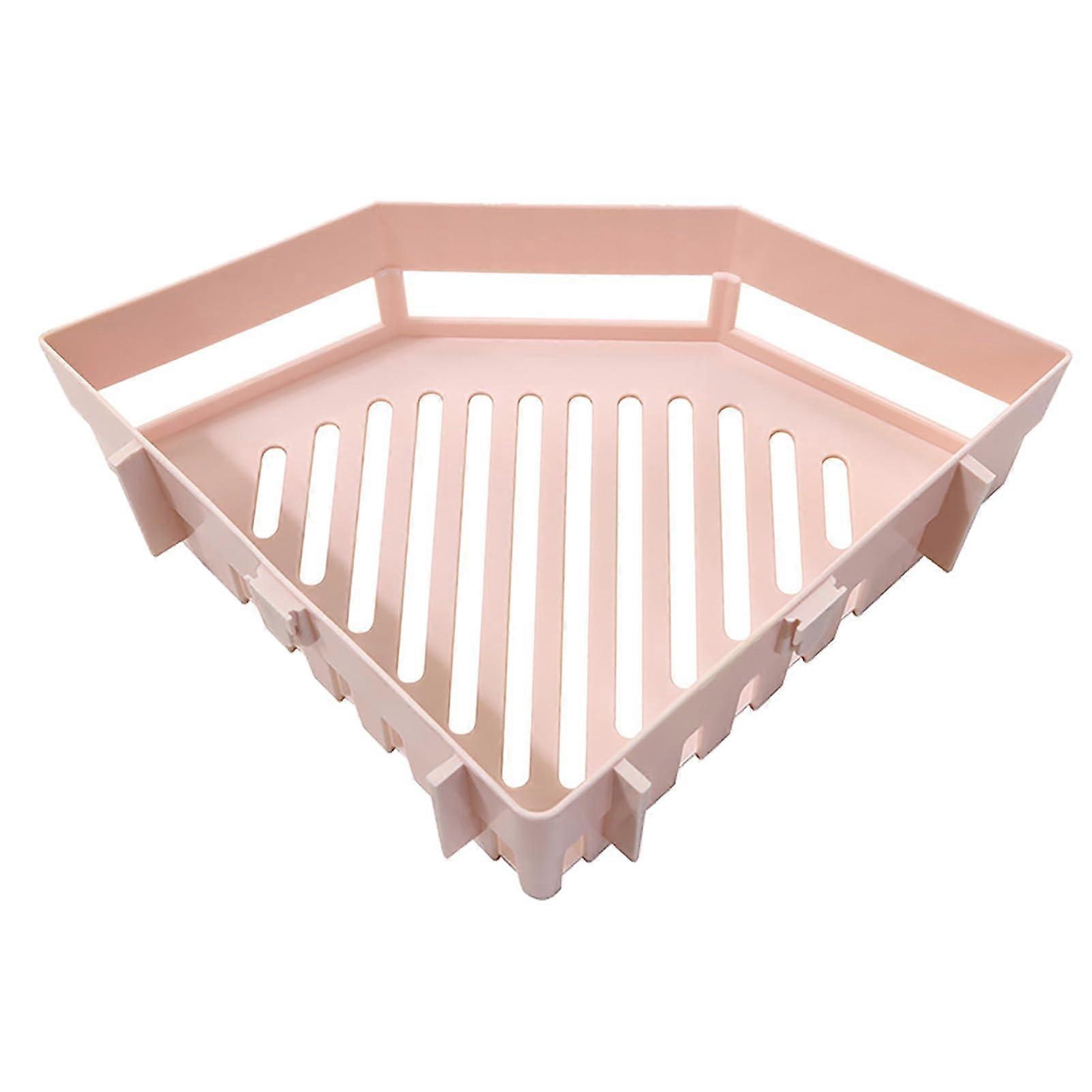 Shower Caddy Corner Basket Shelf Triangular Wall Mounted Space Saving Organizer for Bathroom Storage in Durable Plastic