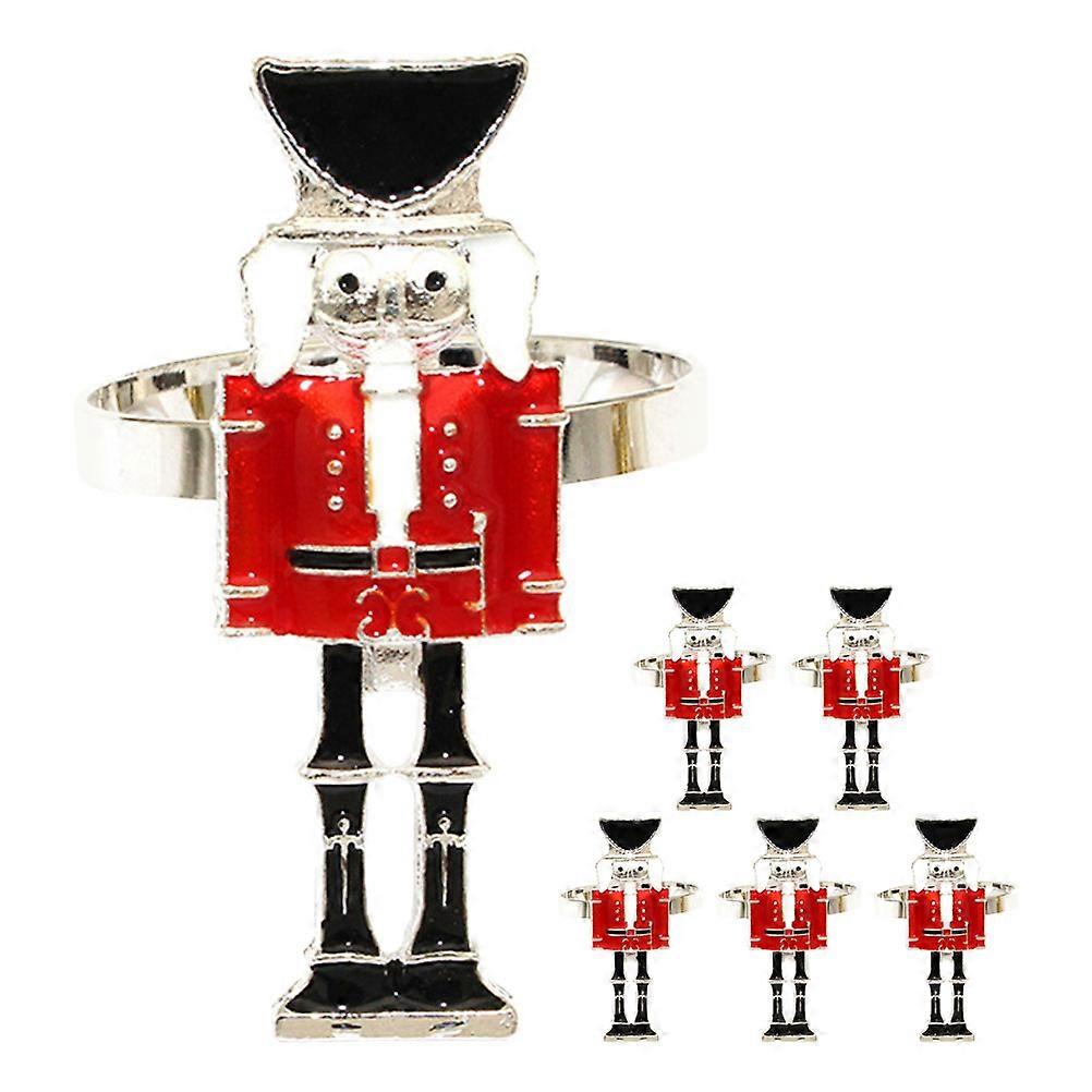 Elegant Silver Napkin Rings 6Pcs Unique Nutcracker Shape For Tidy Dinner Table Settings