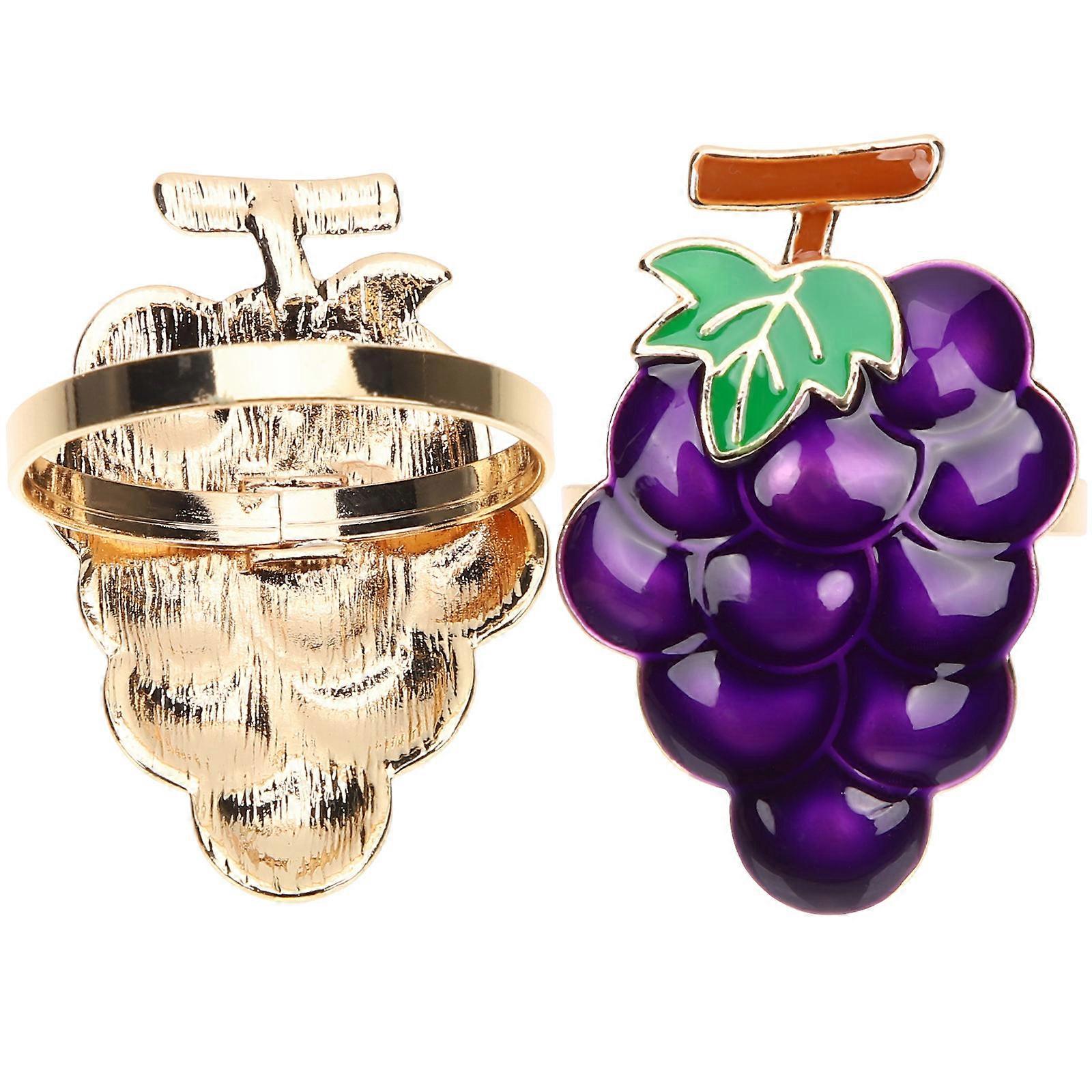 Napkin Holder Purple Grape Pattern Napkin Ornament 6Pcs for Dining Table