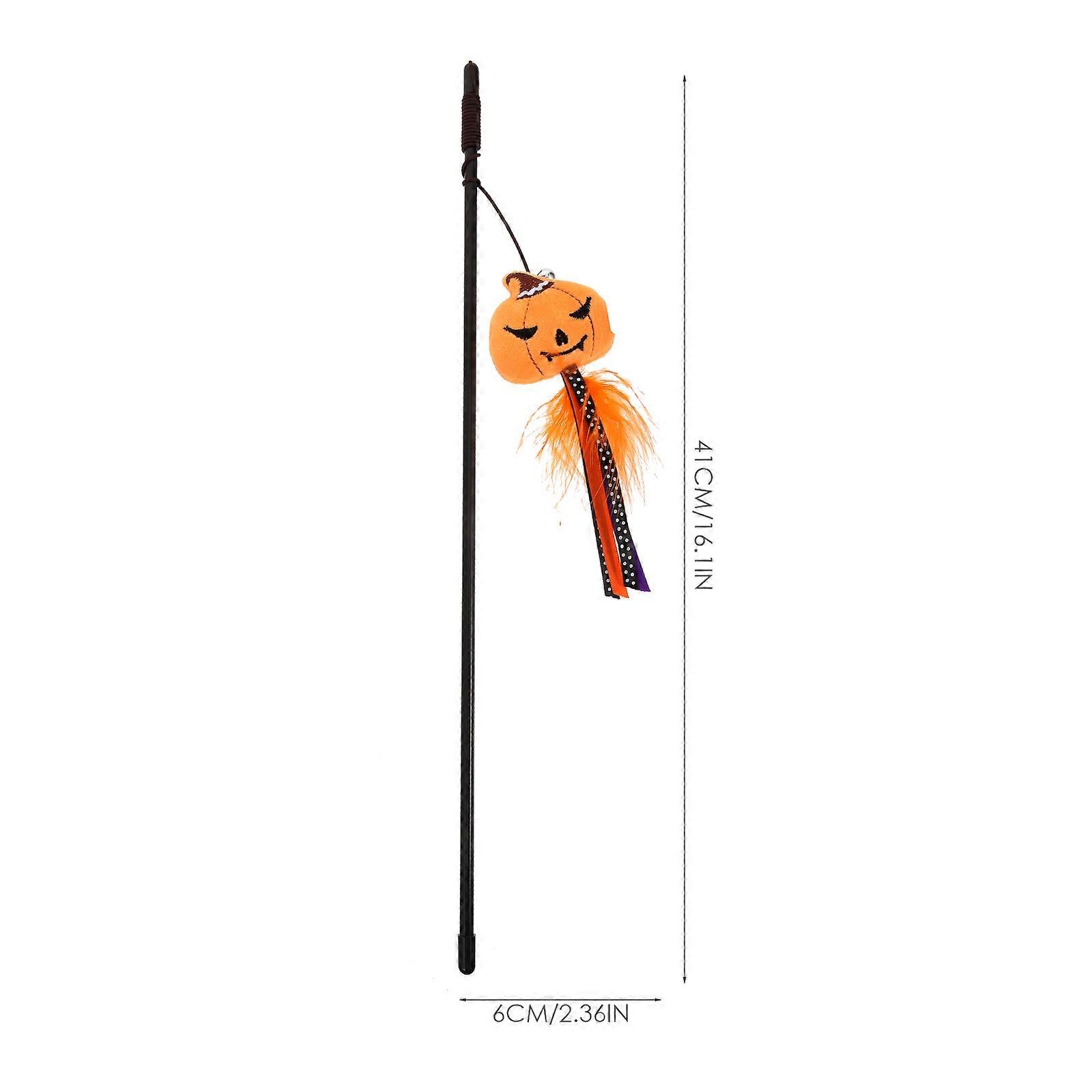 Halloween Cat Teaser Stick for Cats 4Pcs Fun Interactive Wand