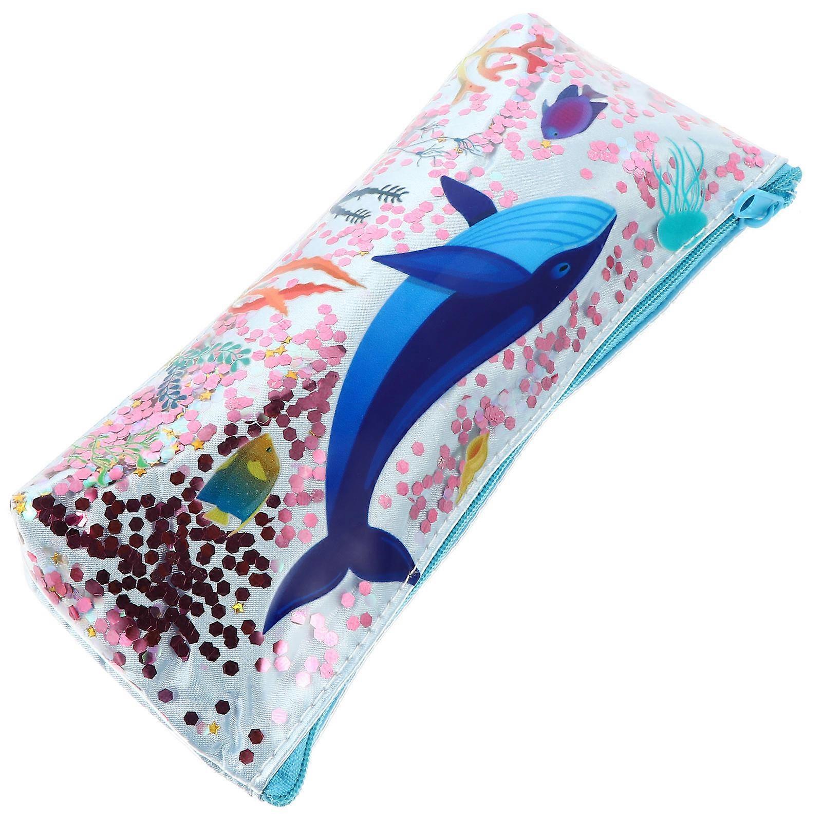 Clear PVC Handy Storage Pouch Rectangular Shape For General Users Study Occasions Multi Color 1Pcs