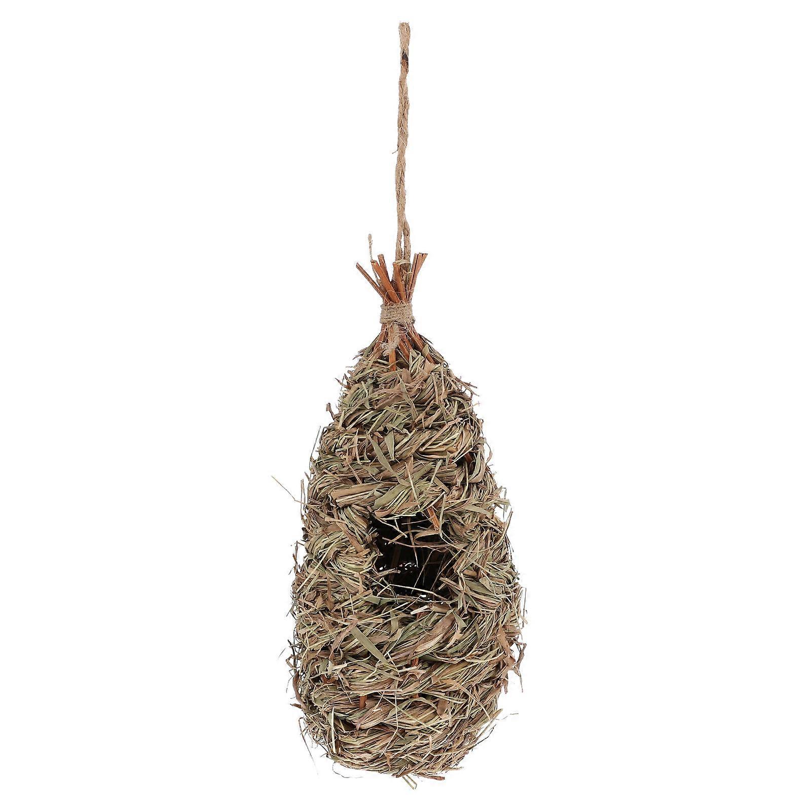 Woven Bird Nest Hanging Simulation Birdhouse for Balcony 2Pcs Set