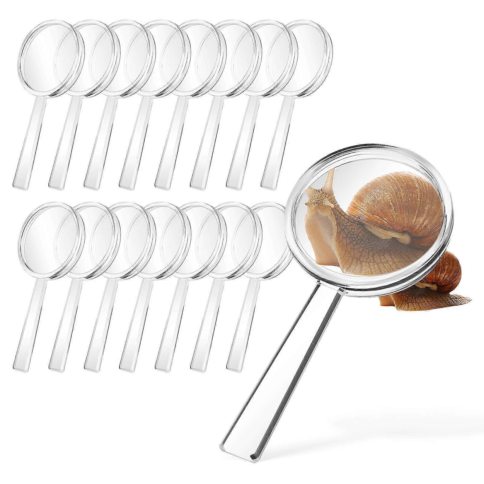 Mini Handheld Magnifier For Hobbies Lightweight Ergonomic Handle 8X Magnification 16Pcs