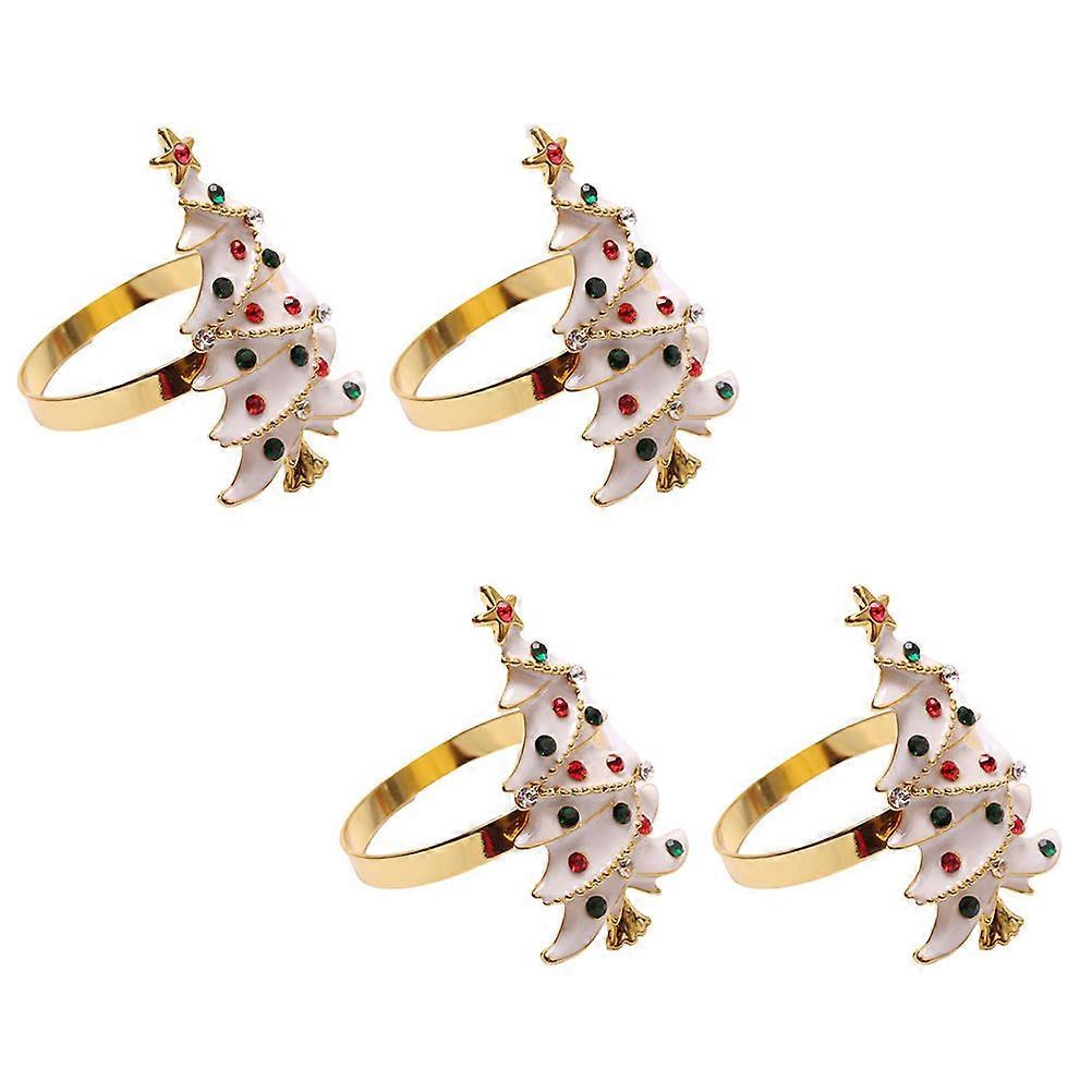 Christmas Napkin Ring for Dinner Table Decor White 8Pcs