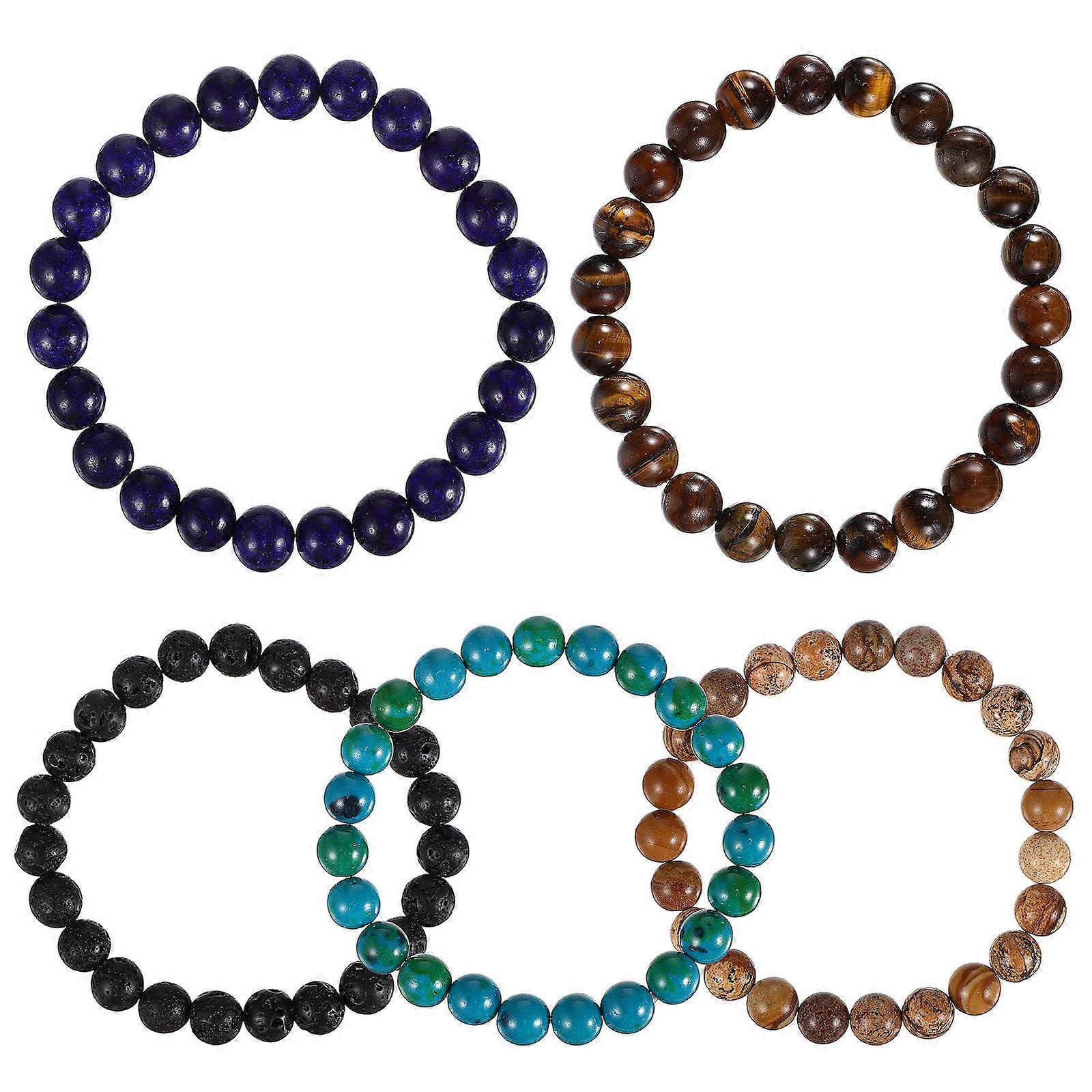 Beaded Bracelets for Men Agate Stone Designed for Decoration 10Pcs