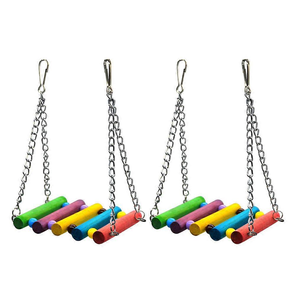 Educational Swing Toy for Parrots with Colorful Beads 4Pcs Set