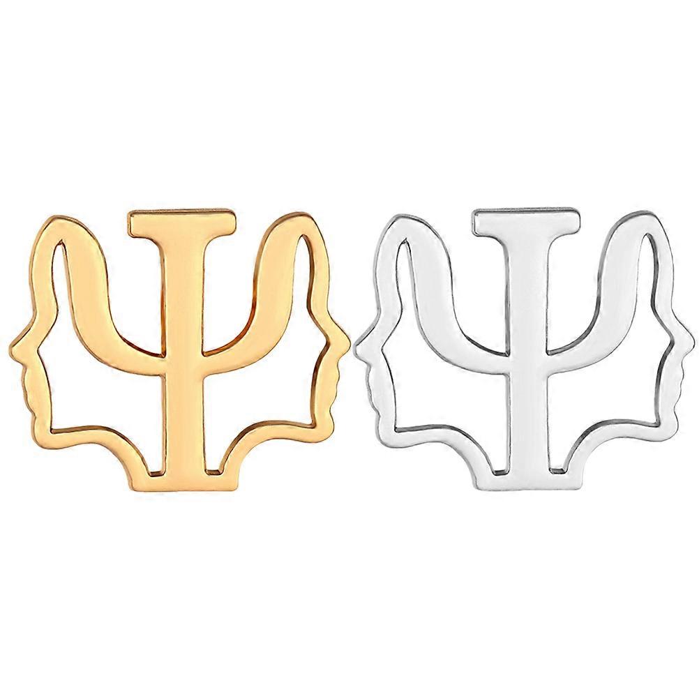 Psi Symbol Alloy Brooch for Decoration 8Pcs Assorted Color Brooch Pins