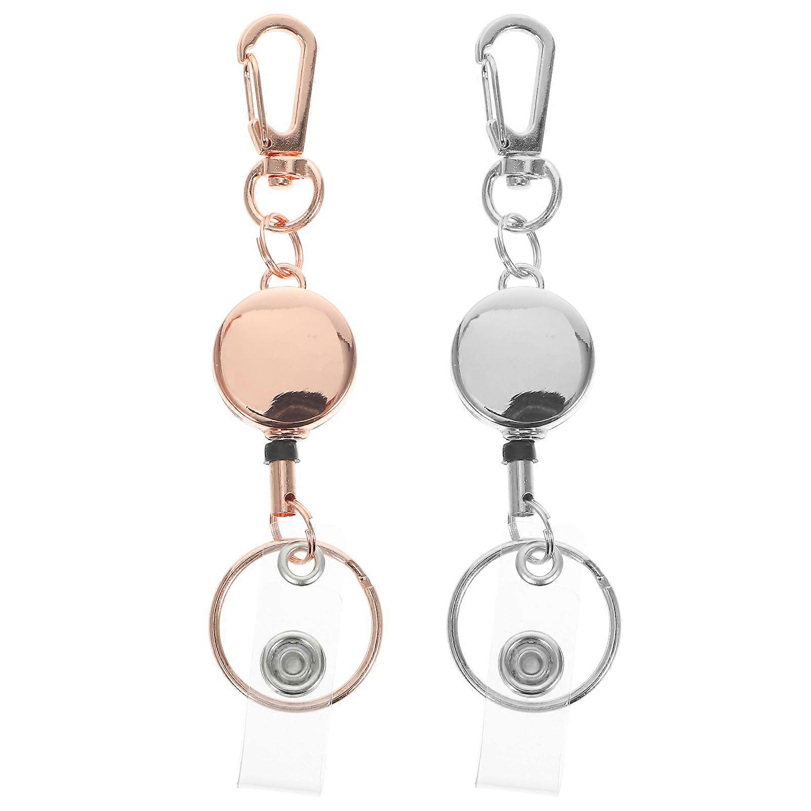 Retractable Keychain 8 Pcs Elastic ID Badge Holder Assorted Color Designed For Volunteers Hospital Instant Access