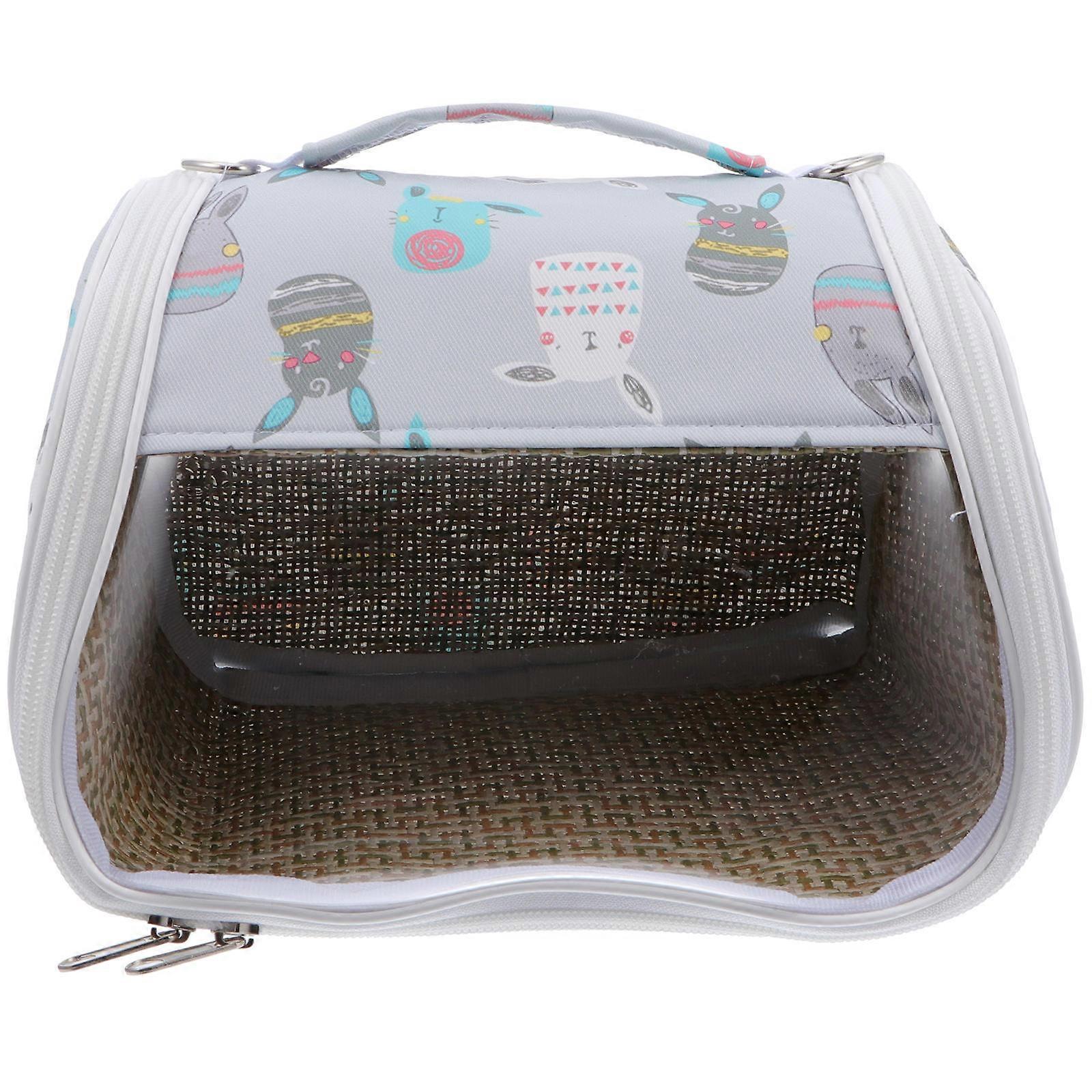 Breathable Hamster Carrier Bag for Pet Travel Use 3Pcs Portable Grey Bag