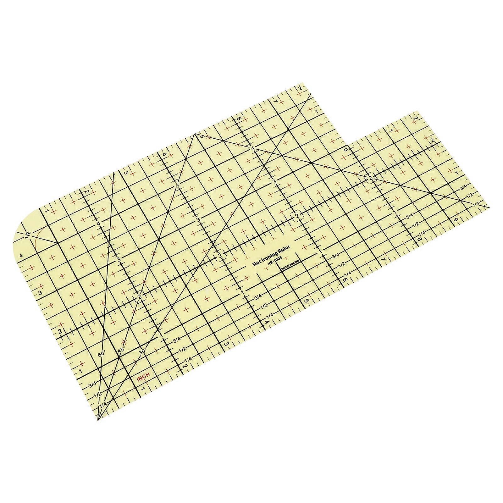 Hemming Ruler For Sewing Hot Ironing Ruler Measuring Tool For Fabric 25X12.7CM 1Pack