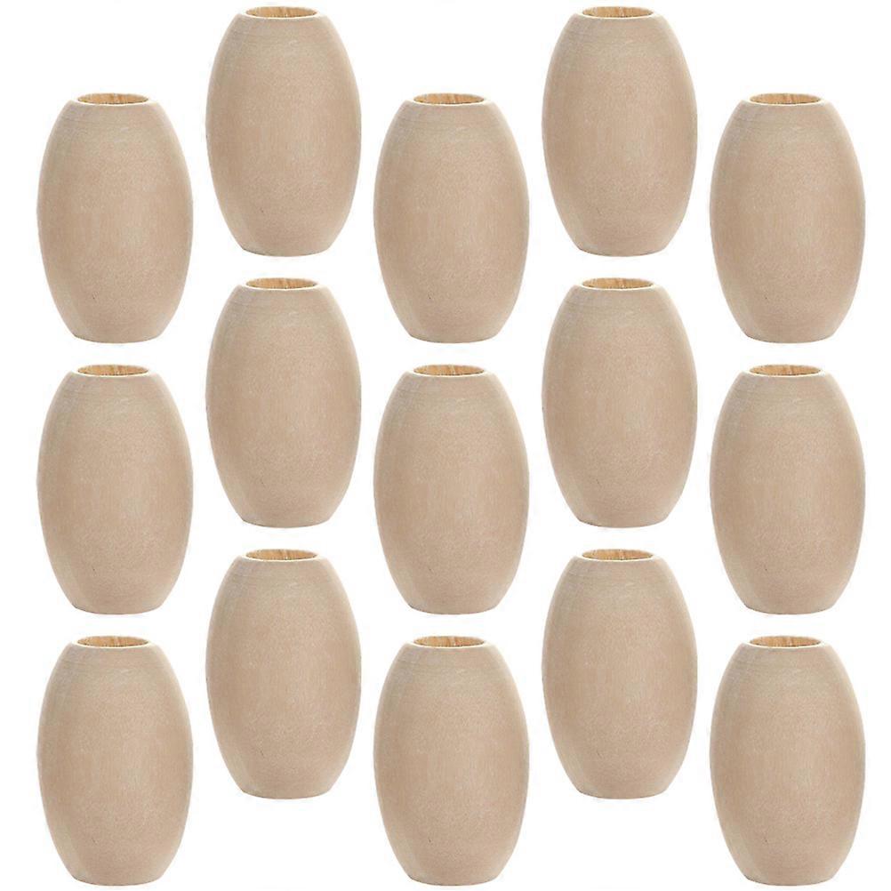 30Pcs Wooden Beads With An Oval Shape Designed For Craft Projects Perfect For DIY Enthusiasts Ideal For Making Necklaces And Bracelets