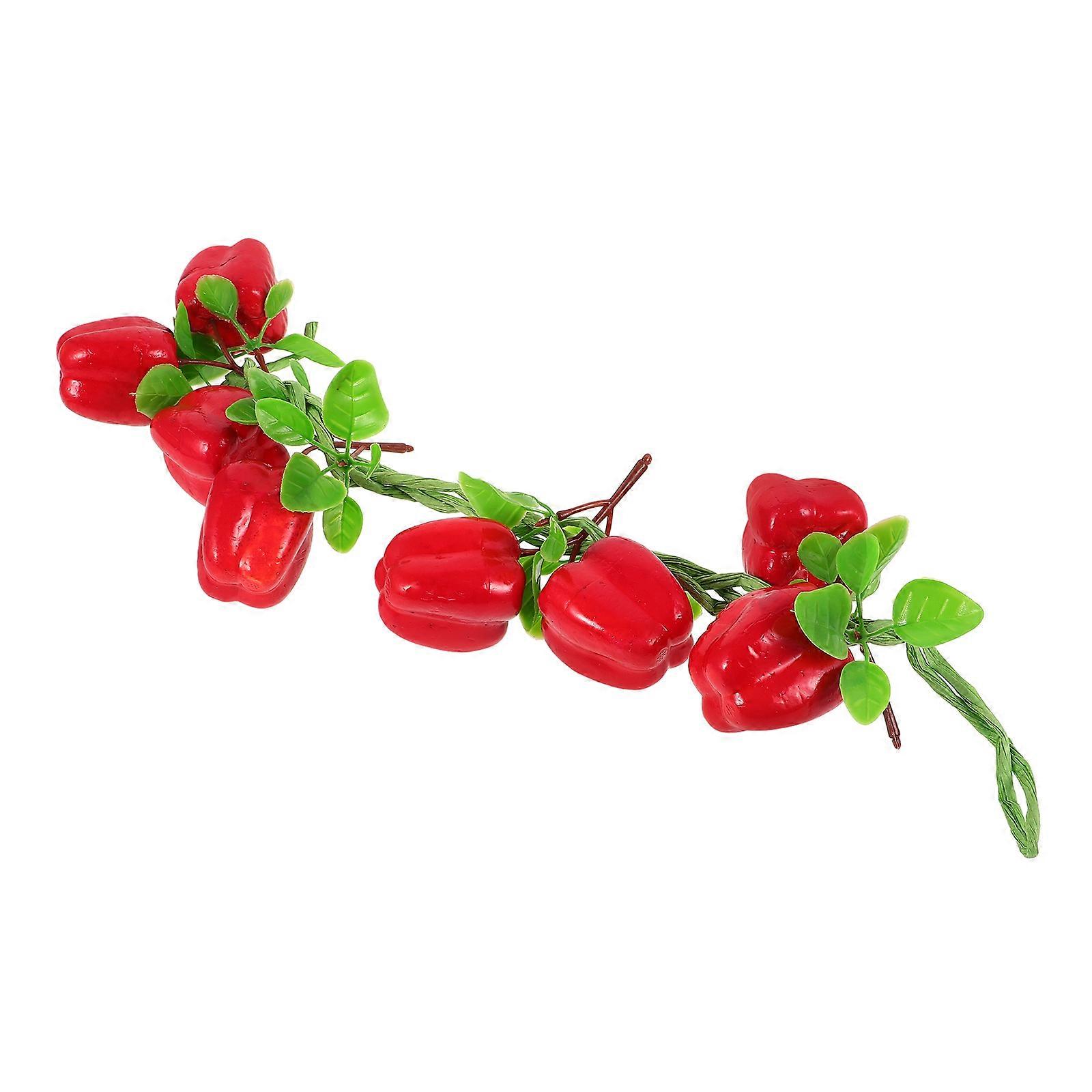 Artificial Chili Decor Fake Chili Strings for Decorative Use 2 Strings