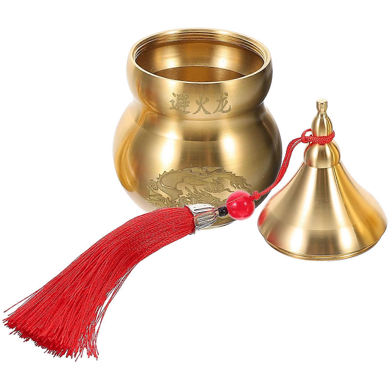 Golden Brass Gourd for Decor 5Pcs Openable Decorative Gourd Model