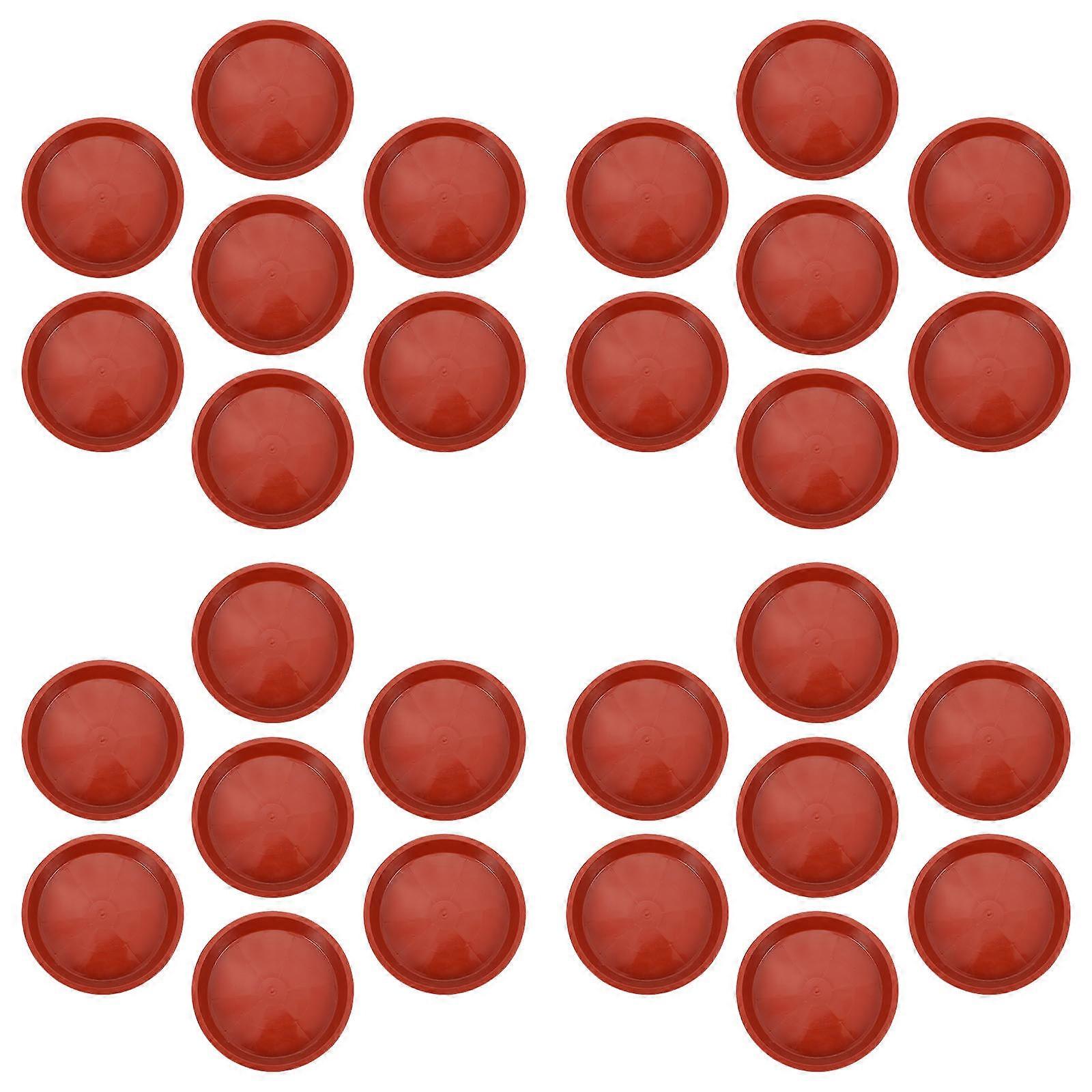 Gardening Trays Plastic Flowerpot Bases for Home Use 60Pcs Dark Red