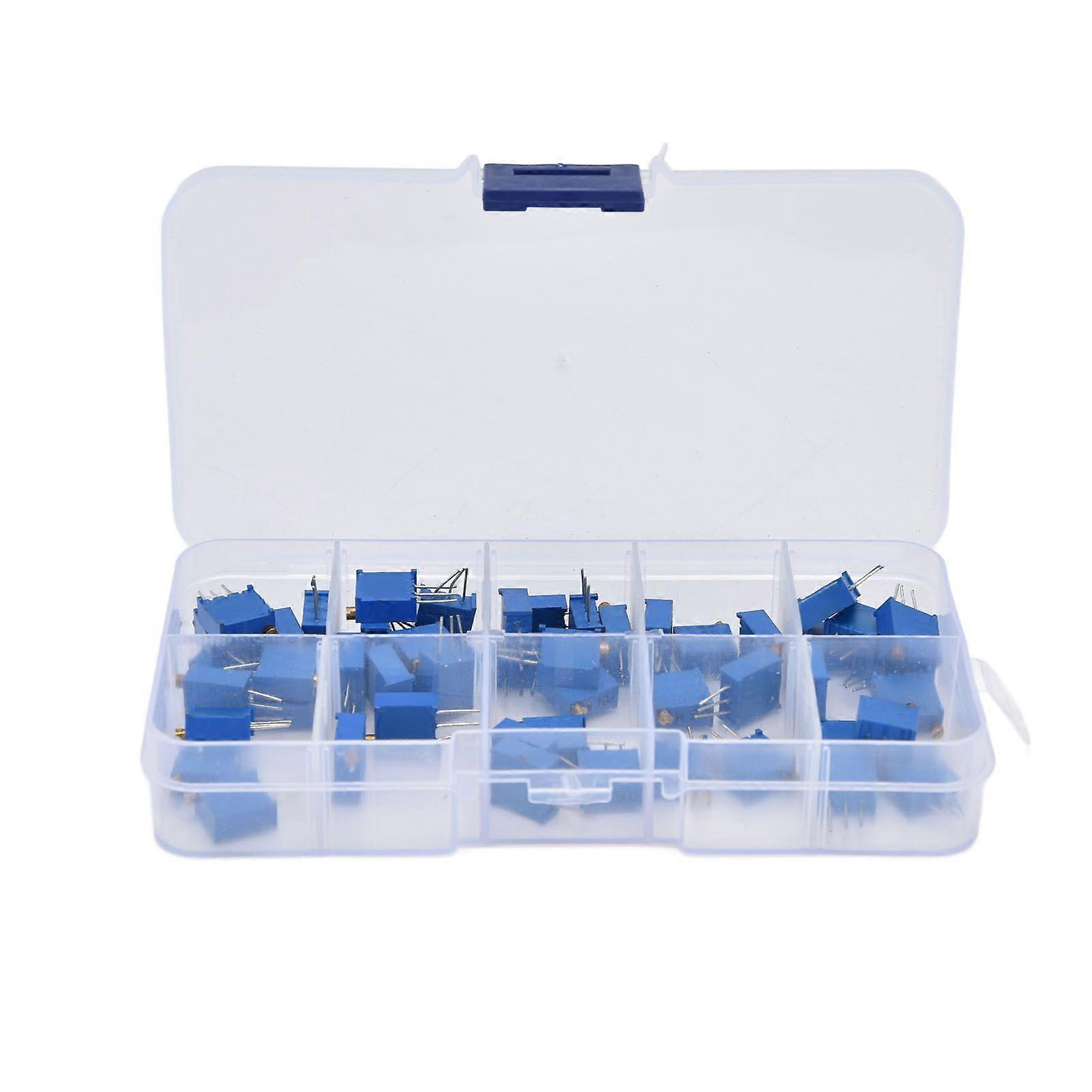 50Pcs Trimmer Potentiometer Assortment Kit Variable Resistor 100100K 10 Values 0315V 3296W