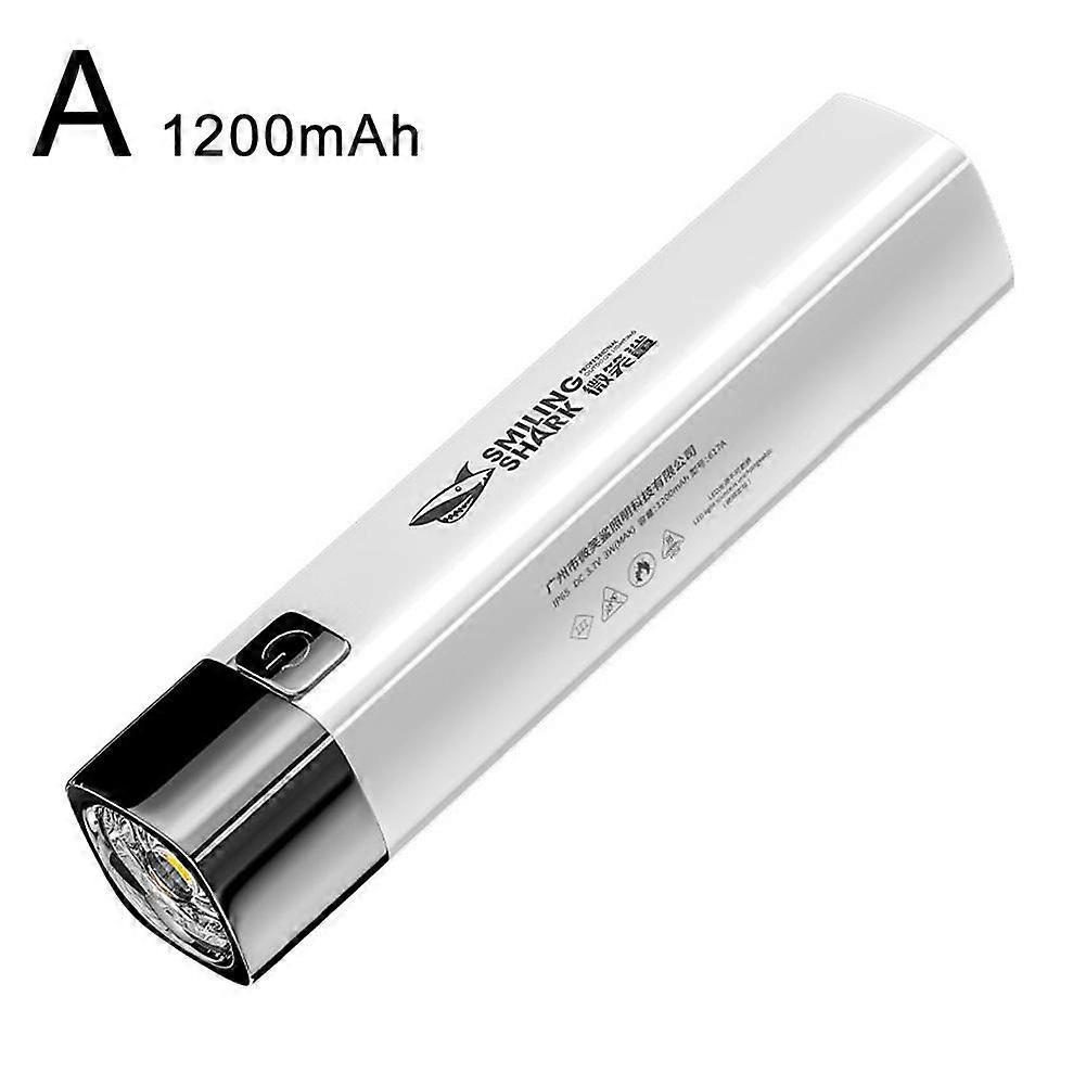 600mAh/1200mah Smiling Shark Mini LED Zoomable Flashlight COB Large Floodlight