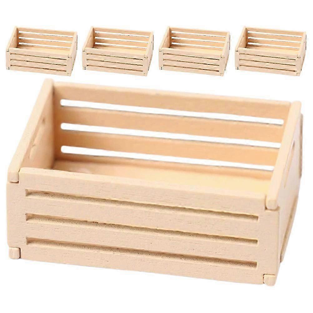 25Pcs Mini Wooden Crates for Dollhouse with Storage Function and Decoration