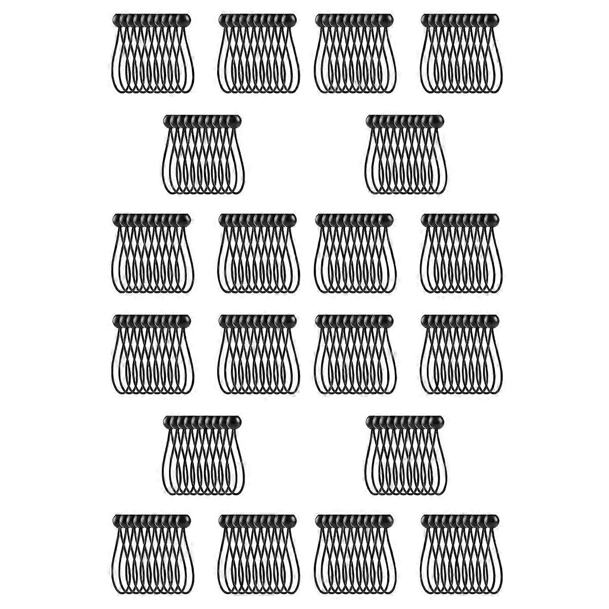 50 Pcs Bungee Cord with Balls Elastic Ties Bungee Toggles Ties(Black)