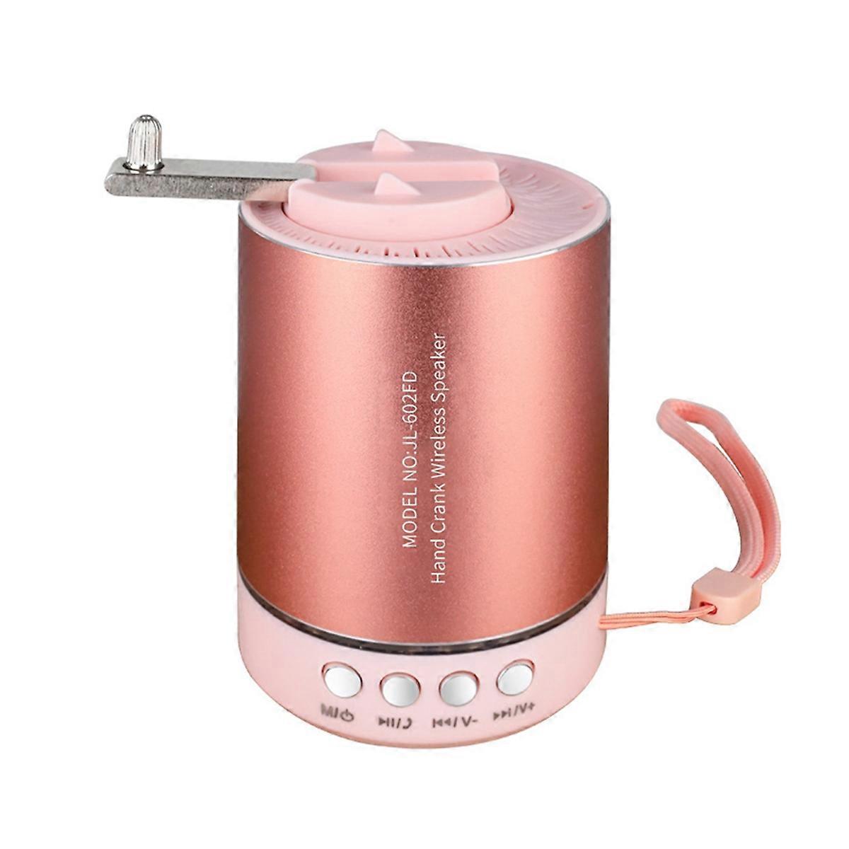 Hand Crank Bluetooth Speaker for Outdoor Camping Pink