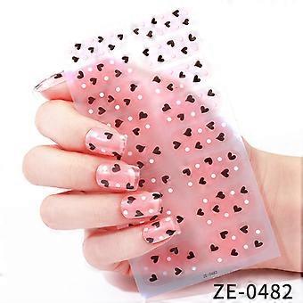 16 Nagellackfolie Nagelsticker 3D Zwiebelpulver Heißprägekleber Nagelsticker ZE-0482 Bare Chip + Nagelfeile