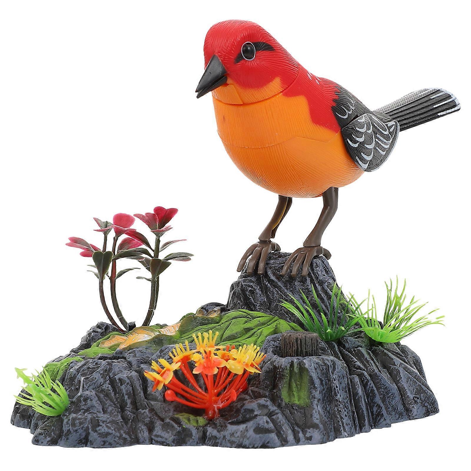 Plastic Simulation Bird Decor Garden Ornament Voice-Control 2Pcs