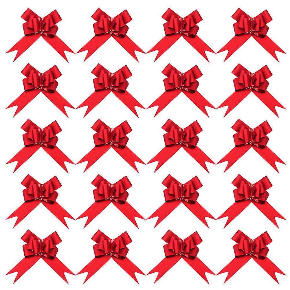 Wedding Bows Decoration Pull Bowknots for Decoration 60Pcs Red Snowflake