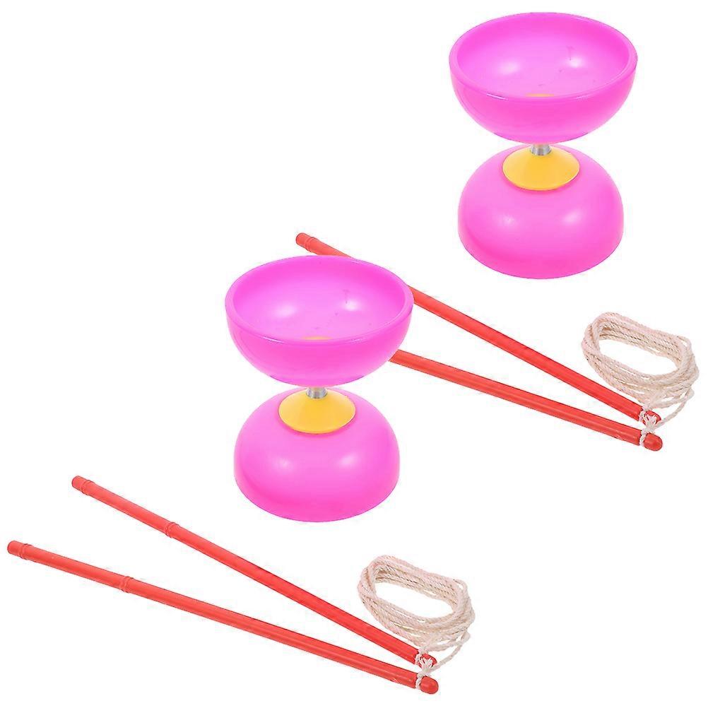Chinese Yoyo With Triple Bearing Design For Outdoor Fitness And Entertainment For Students And Beginners In Violet Color 2 Sets