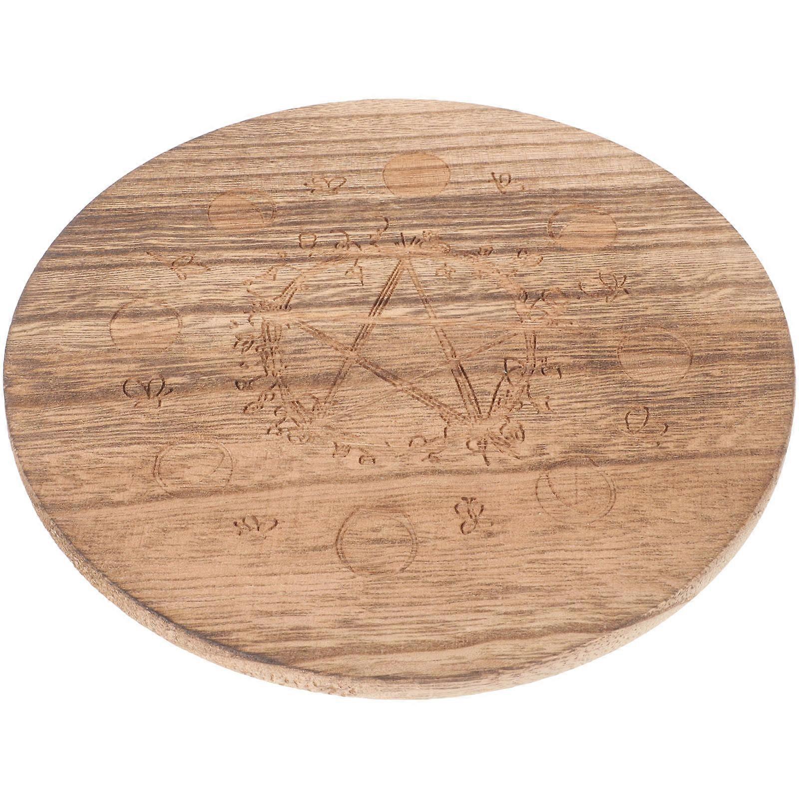 Wooden Candle Stand Pentacle Pattern for Party Use 4Pcs Set