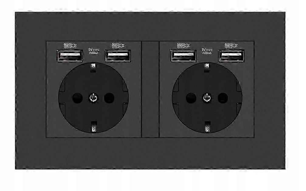 Double Electrical Socket With 4x Usb 5v Output