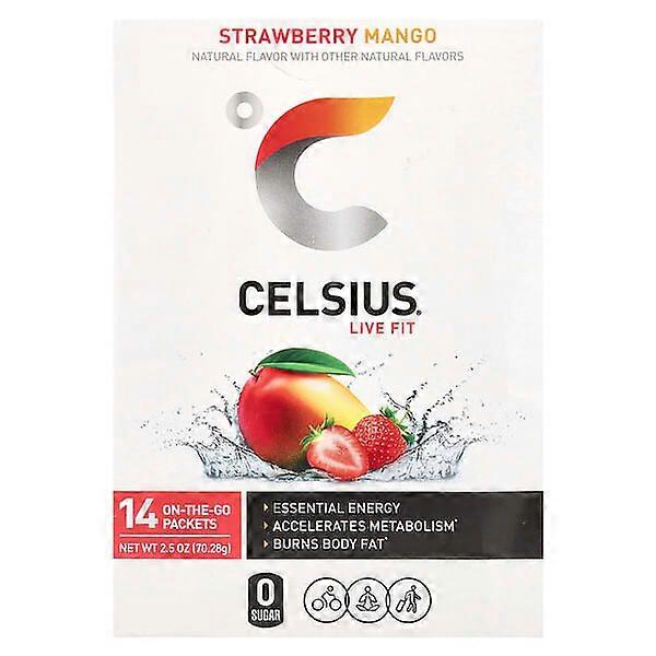 Celsius, Live Fit, Strawberry Mango, 14 On-The-Go-Packets, 0.18 oz (5.02 g) Each