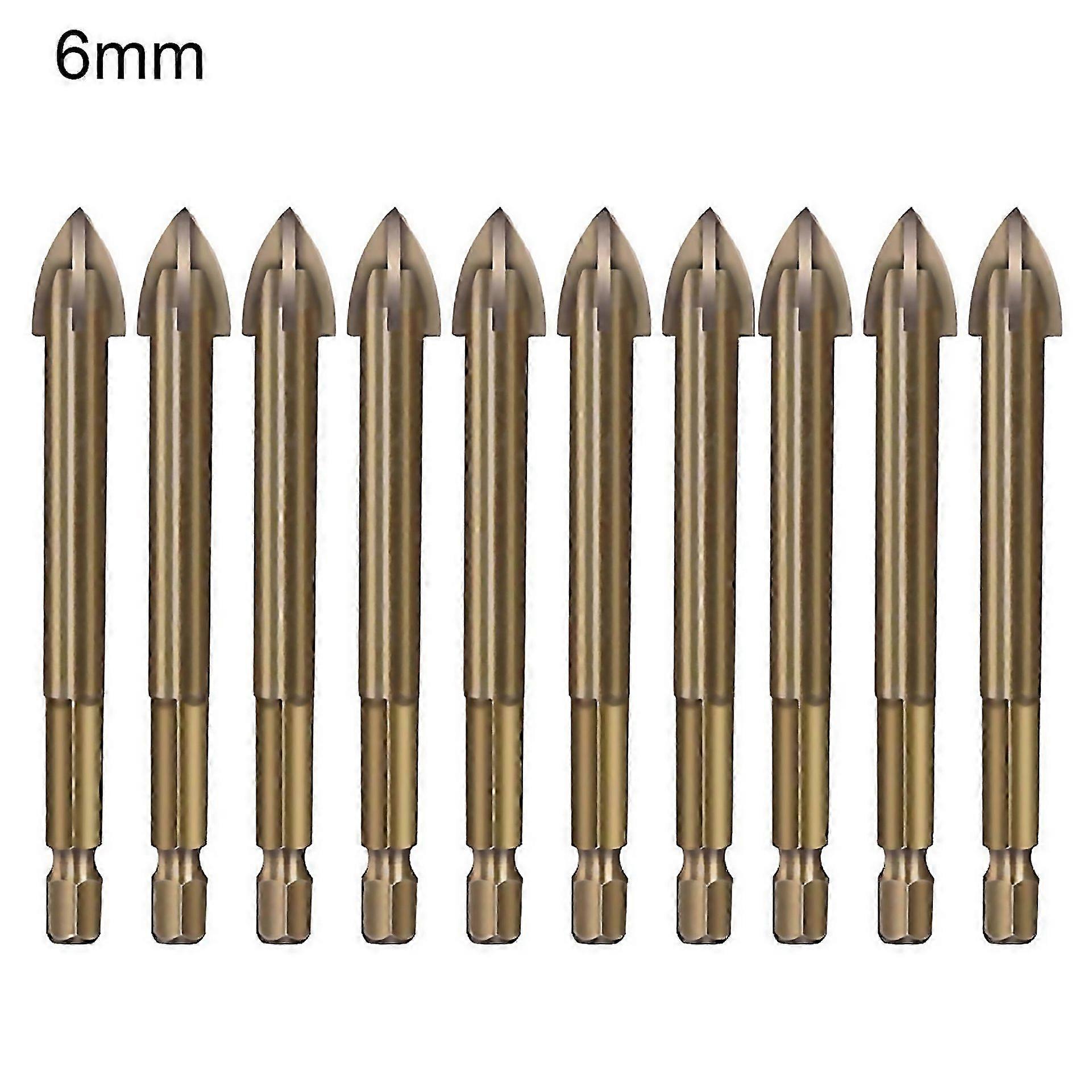 For 10pcs Hex Shank Drill Bit Cross Head High Hardness Fast Sturdy Efficient Cross Triangle Drill Bi