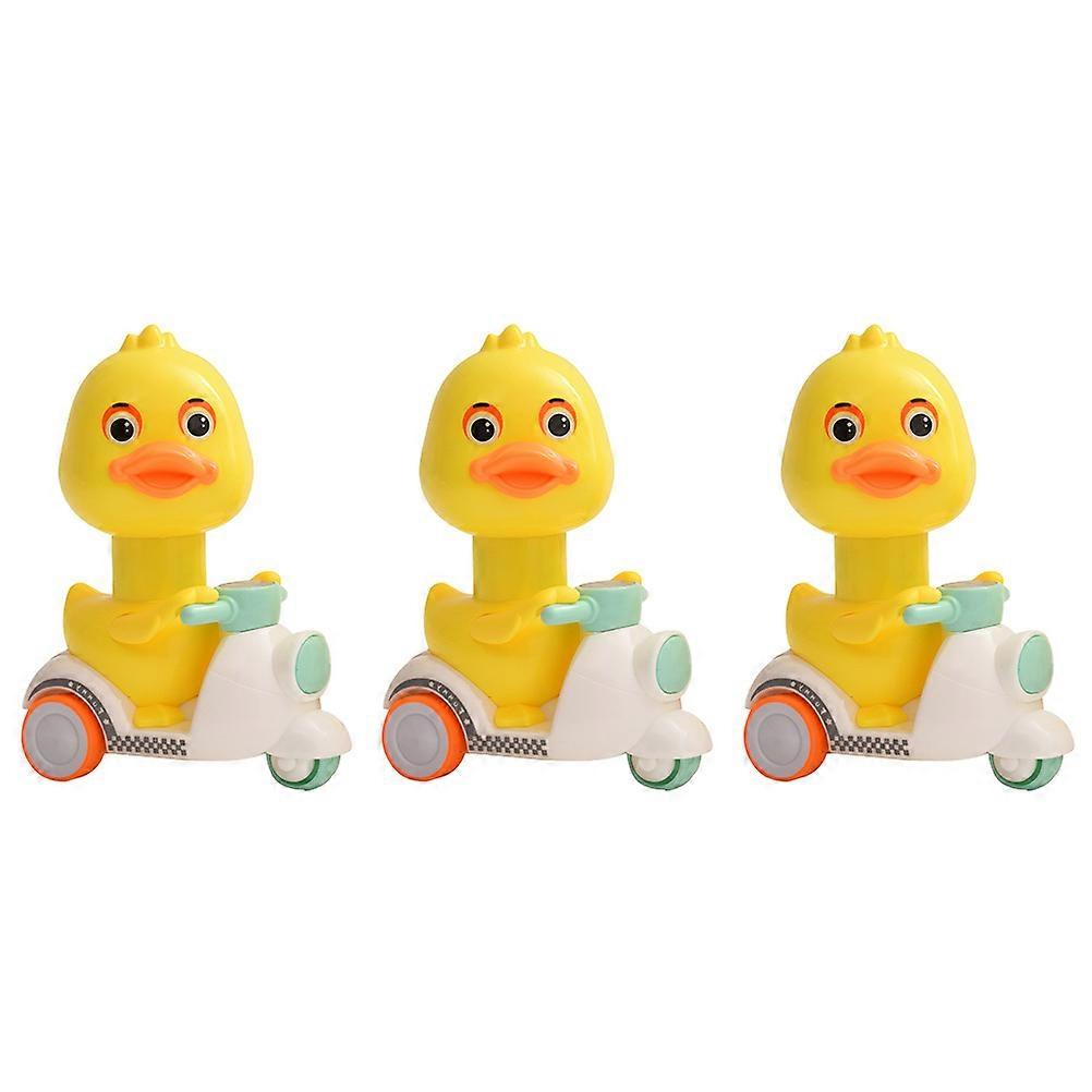 Press-Type Motorcycle Toy Small Yellow Toy for Kid Playing 3Pcs Pack