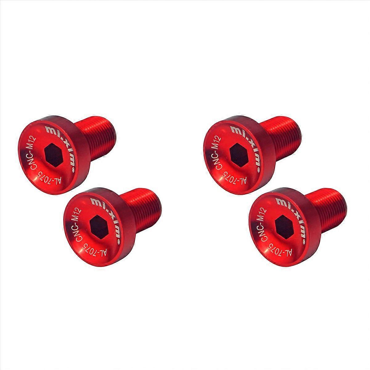Xim 2Pcs Bicycle Bottom Bracket M12 Crankset Screw Red