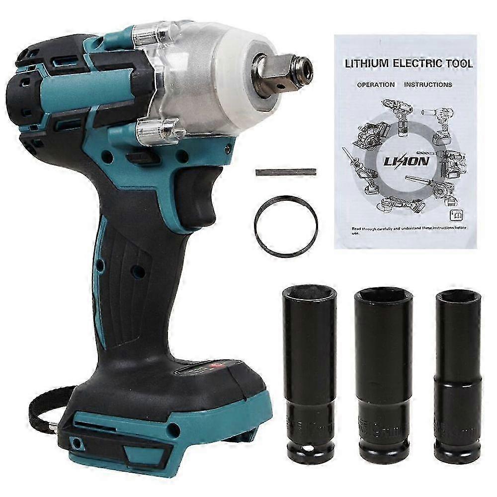 For Makita 18V Battery Impact Wrench Brushless Driver Cordless Rattle Gun+Socket 25-26