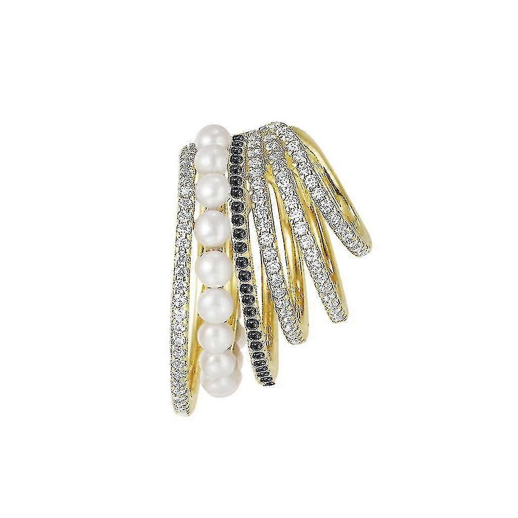 Crystal Pearistic Slide-on Ear Cuff Multi-layer Ear Clip No Pierced