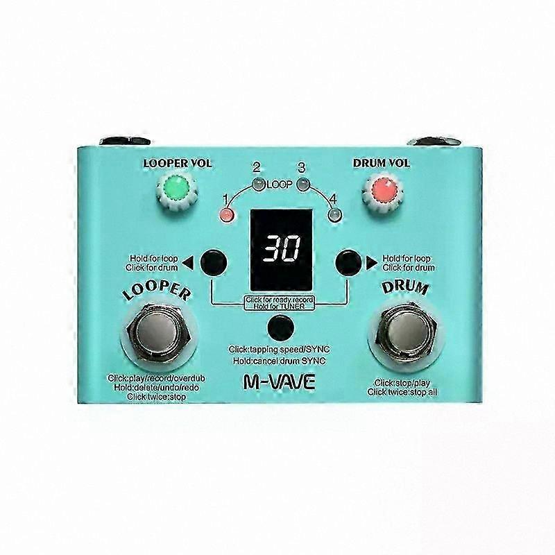 Guitar Loop Pedal with Drum Machine and Tuner Function for Electric Guitarists